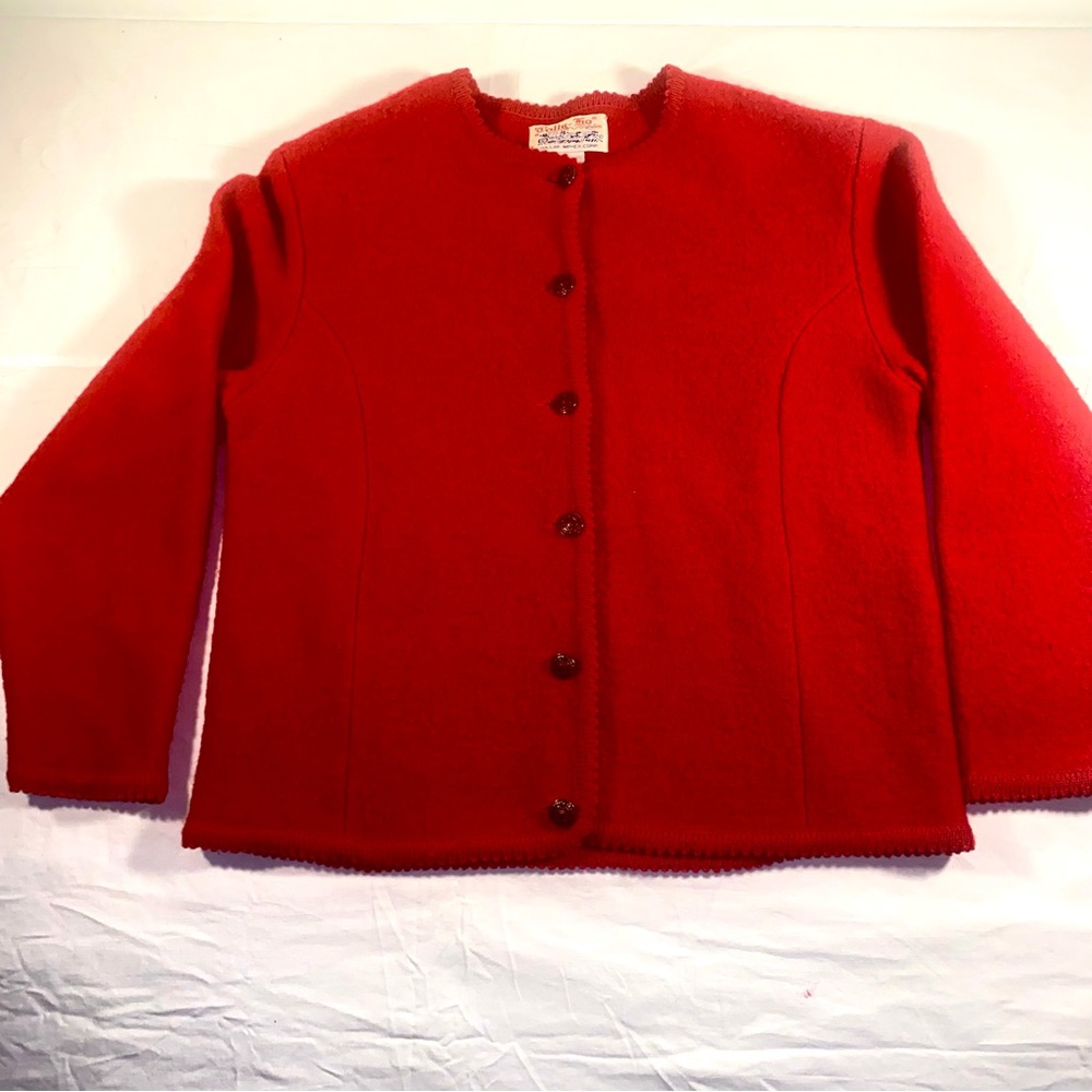 Tally Ho Vibrant Red Women's Cardigan size large